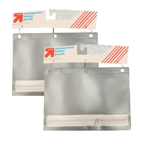Up and Up Transparent Binder Pouch Clear 2pk - Picture 1 of 7